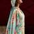pista green floral printed satin saree with blouse