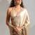 Chiku heavy zarkan handwork satin georgette saree with blouse piece