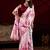 light pink satin pearl work saree with blouse