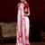light pink satin pearl work saree with blouse