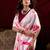 light pink satin pearl work saree with blouse