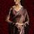 Rust zarkan handwork tissue silk festival wear saree with blouse