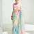 multi-color organza border work saree with blouse
