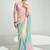 multi-color organza border work saree with blouse
