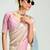 multi-color organza border work saree with blouse