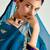 deep blue organza border work saree