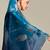 deep blue organza border work saree