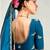 deep blue organza border work saree