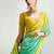 green organza border work saree with blouse