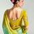 green organza border work saree with blouse