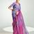 lilac organza border work saree with blouse