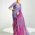 lilac organza border work saree with blouse