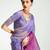 lilac organza border work saree with blouse