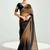 brown border work organza saree with blouse