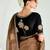 brown border work organza saree with blouse