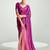 dark pink border work organza saree with blouse