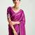 dark pink border work organza saree with blouse