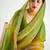 green organza border work saree with blouse
