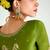 green organza border work saree with blouse