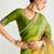 green organza border work saree with blouse