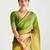 green organza border work saree with blouse