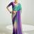 purple border work organza saree with blouse