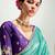purple border work organza saree with blouse