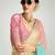 multi-color organza border work saree with blouse