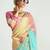 multi-color organza border work saree with blouse