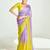 lavender organza border work saree with blouse