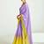 lavender organza border work saree with blouse