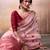 peach cotton floral weaving saree with blouse