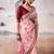peach cotton floral weaving saree with blouse