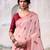 peach cotton floral weaving saree with blouse