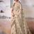 cream floral weaving cotton saree with blouse