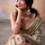 cream floral weaving cotton saree with blouse