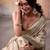 cream floral weaving cotton saree with blouse