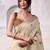 cream floral weaving cotton saree with blouse