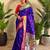 purple floral weaving paithani silk blend saree with blouse