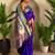 purple floral weaving paithani silk blend saree with blouse