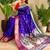 purple floral weaving paithani silk blend saree with blouse