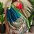 green pichwai weaving silk blend saree with blouse