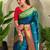 green pichwai weaving silk blend saree with blouse