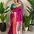 hot pink paithani silk blend saree with blouse