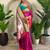 hot pink paithani silk blend saree with blouse