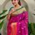 hot pink paithani silk blend saree with blouse