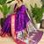 dark purple silk blend paithani weaving saree with blouse