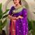 dark purple silk blend paithani weaving saree with blouse