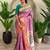 light pink pichwai weaving saree with blouse