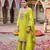Parrot green free size full stitched upto 42 palazzo wedding suits